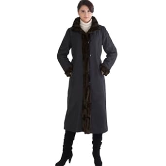 BGSD Women's Single-Breasted Reversible Faux Mink Fur Long Coat