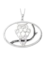 I Look Up To You Sterling Silver Owl Necklace