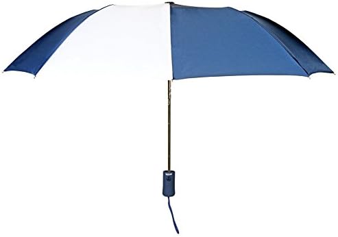 Navy Blue &amp; White 7 + 1 Design Auto Open Wind Resistant Umbrella With Warranty!