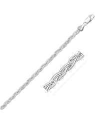 3.5mm 14K White Braided Foxtail Anklet