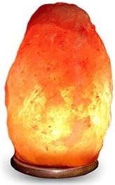 Himalayan Salt Cart Natural Crystal Salt Lamp Small, 6 to 8 Pounds, 5 to 7 Inches with Rosewood Base, Bulb and UL Listed Cord with Dimmer Switch