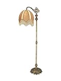 IMAGE OF Dale Tiffany PF50015 Victorian Downbridge Floor Lamp, Antique Brass and Fabric Shade
