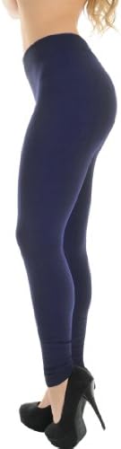 Footless Navy Blue Leggings with Warm Fleece Lining Women's Seamless Tights Sizes: One Size