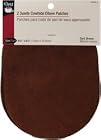 Suede Cowhide Elbow Patches 4 3/4  x 6 1/4 (2/Pkg-Dark Brown)