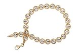 14K Two Tone Gold Diamond Cut Star Link Bracelet