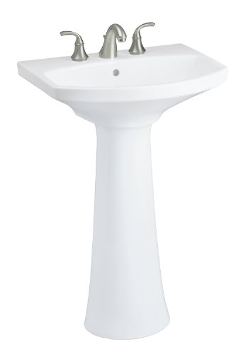 Kohler K-2362-8-0 Cimarron Pedestal Lavatory with 8 Centers, White