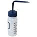 Vestil BTL-WW-4B-LBL Wide Mouth Low Density Polyethylene (LDPE) Round Squeeze Wash Bottle with Label and Blue Cap, 4 oz Capacity, Translucent