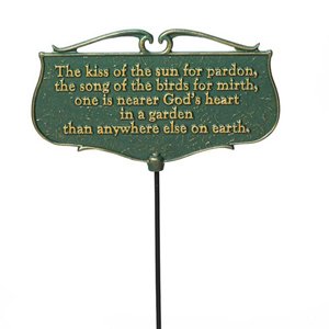 Garden Poem Sign The Kiss of the Sun