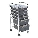 Rolling 6-Drawer Craft Organizer Cart - Smoke