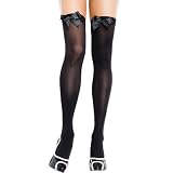 Opaque Thigh High Black Stockings with Black Bow Adult 317idJUmFOL. SL160 Opaque Thigh High Black Stockings with Black Bow Adult