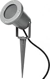 Gartenstrahler mit Erdspiess silber GU10