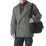 Vintage Olive Drab Cotton Pea Coat