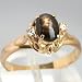 18K Yellow Gold Natural Star Sapphire & Diamond Ring - OldCities Antique Jewelry