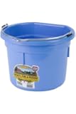 Miller Manufacturing P8FBBERRYBLUE Plastic Flat Back Bucket for Horses, 8-Quart, Berry Blue