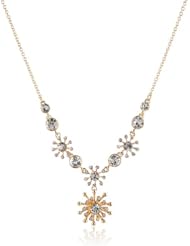 Napier "Scent of Flowers" Gold-Tone and Crystal Flower Y-Shaped Pendant Necklace, 18.75"