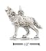 Sterling Silver Howling Wolf Charm