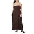 Plus Knit Maxi Dress - Warm Fudge