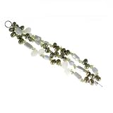 Fashion Stone Yellow Jade, Peridot and Aquamarine Colored 7.25 Bracelet with Brown Fresh Water Pearls and Teeth Pearls