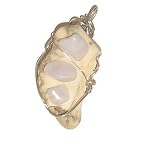 Agate Pendant 20 Wire Wrapped Crystal Howlite Blue Lace White Silver Healing Stone Slab 1.9