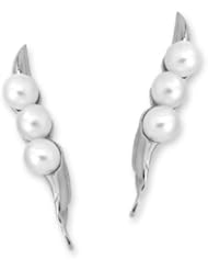 The Ear Pin Freshwater Pearl Cluster 10k White Gold Earrings