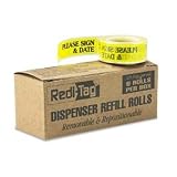 Redi-Tag 91032 Please sign & date yellow arrow flag dispenser refill, 6 120-flag rolls/box