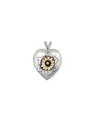 Daffodil Flower Personalized Engraved Heart Photo Locket Jewelry