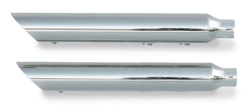Rush Exhaust Slip-On Mufflers - Chrome/1.75in. Baffle/Slash Down 29701-175