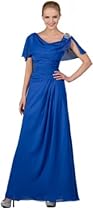 Hot Sale Meier Women's Drape Short Sleeve Chiffon Gown