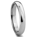 Tungsten Carbide 4MM Plain Dome Wedding Band Ring Size 4-10.5