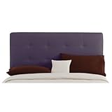 Double Button Tufted Headboard in Purple Size: Full