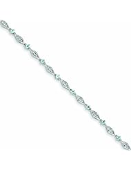 Genuine .925 Sterling Silver Blue Topaz Diamond Bracelet 3 Grams . 100% Satisfaction Guaranteed.