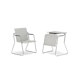 OFM 355-LTGR Chable Convertible Chair Table - Light Gray (Set of 2)