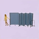 Commercial Edition Nine Panel Portable Room Divider Height: 6', Color/Material: Mauve Fabric