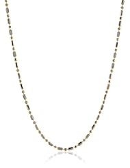 14k Gold 1.4mm Bead and Bar Chain Necklace