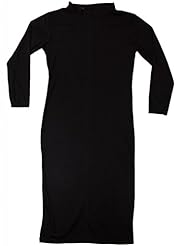 Turtleneck Stretchy Vintage Cotton/Spandex Long Sleeves Bodycon Dress 