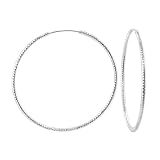 Sterling Silver 1mm Thick Designer Endless Polish Hoop Earrings