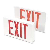 TATCO LED Exit Sign with Battery Back-Up, Polycarbonate, 12-1/4 x 2-1/2 x 8-3/4, White