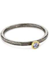 GURHAN "Skittle" Silver with High Karat Gold Accents Tanzanite Ring, Size 7