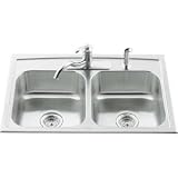 KOHLER K-3346-4-NA Toccata Double Equal Self-Rimming Kitchen Sink