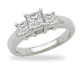 1.00 ct Princess Diamond Three-Stone Anniversary Ring