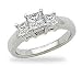 1.00 ct Princess Diamond Three-Stone Anniversary Ring