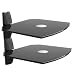 2 * Black Glass Floating Wall Shelf System Bracket Mount For