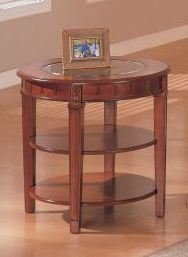 End Table with Storage Brown Finish