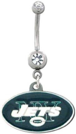 New York Jets Belly Ring - Double Gem By Body Studs (s)