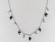 Black & White Briolette Silver CZ Necklace