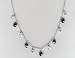 Black & White Briolette Silver CZ Necklace