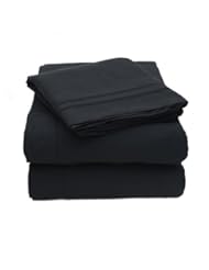 1500 Thread Count 4pc Bed Sheet Set Egyptian Quality Deep Pocket -Queen, Black