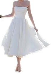 Strapless Tea Length Prom Dress 