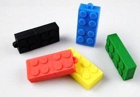 4GB USB Building Block Flash Drive  Key Chain,Red 