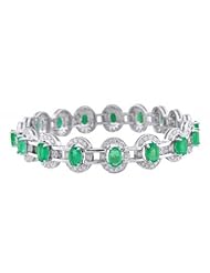 Oval Shape Emerald Diamond Bracelets